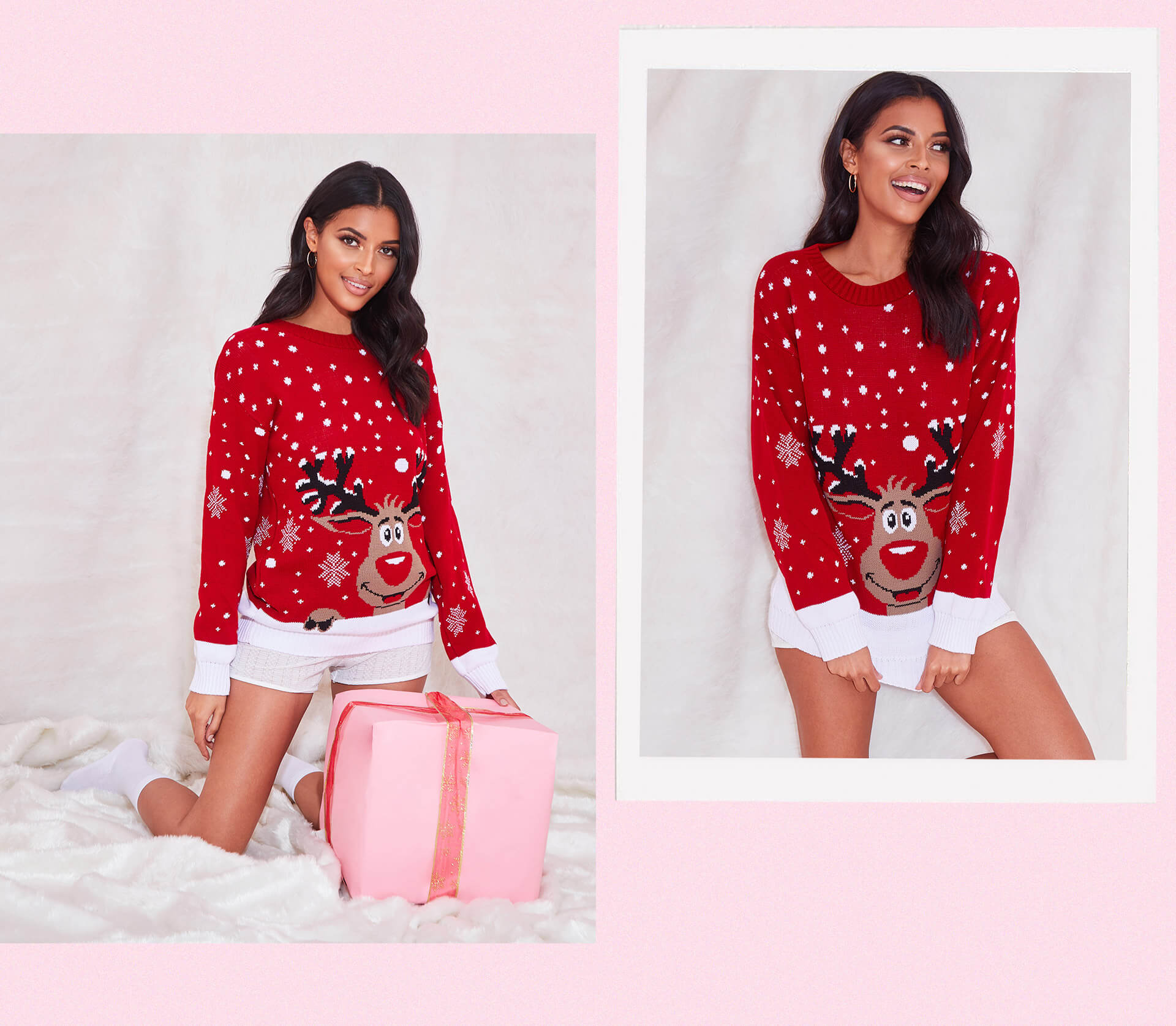 Red Reindeer Knitted Christmas Jumper