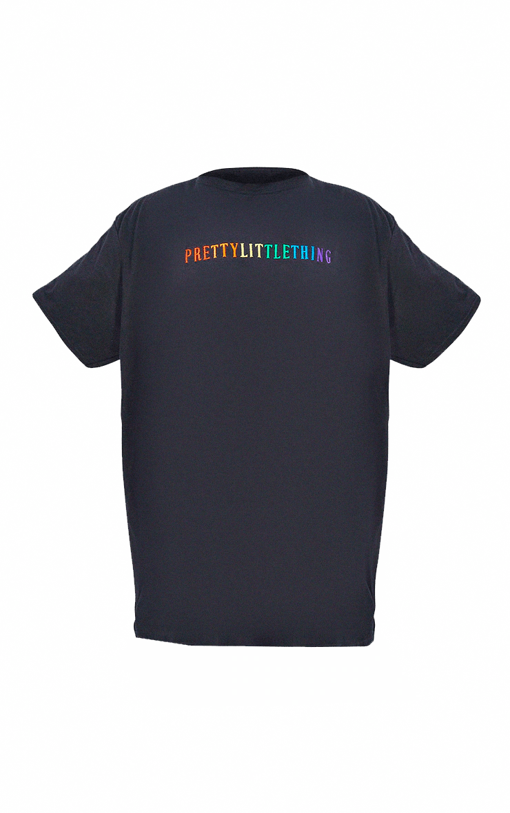 PRETTYLITTLETHING Plus Black Pride T Shirt