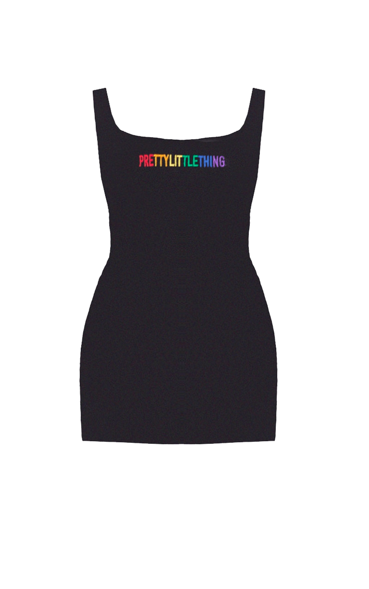 PRETTYLITTLETHING Plus Black Pride Bodycon Dress