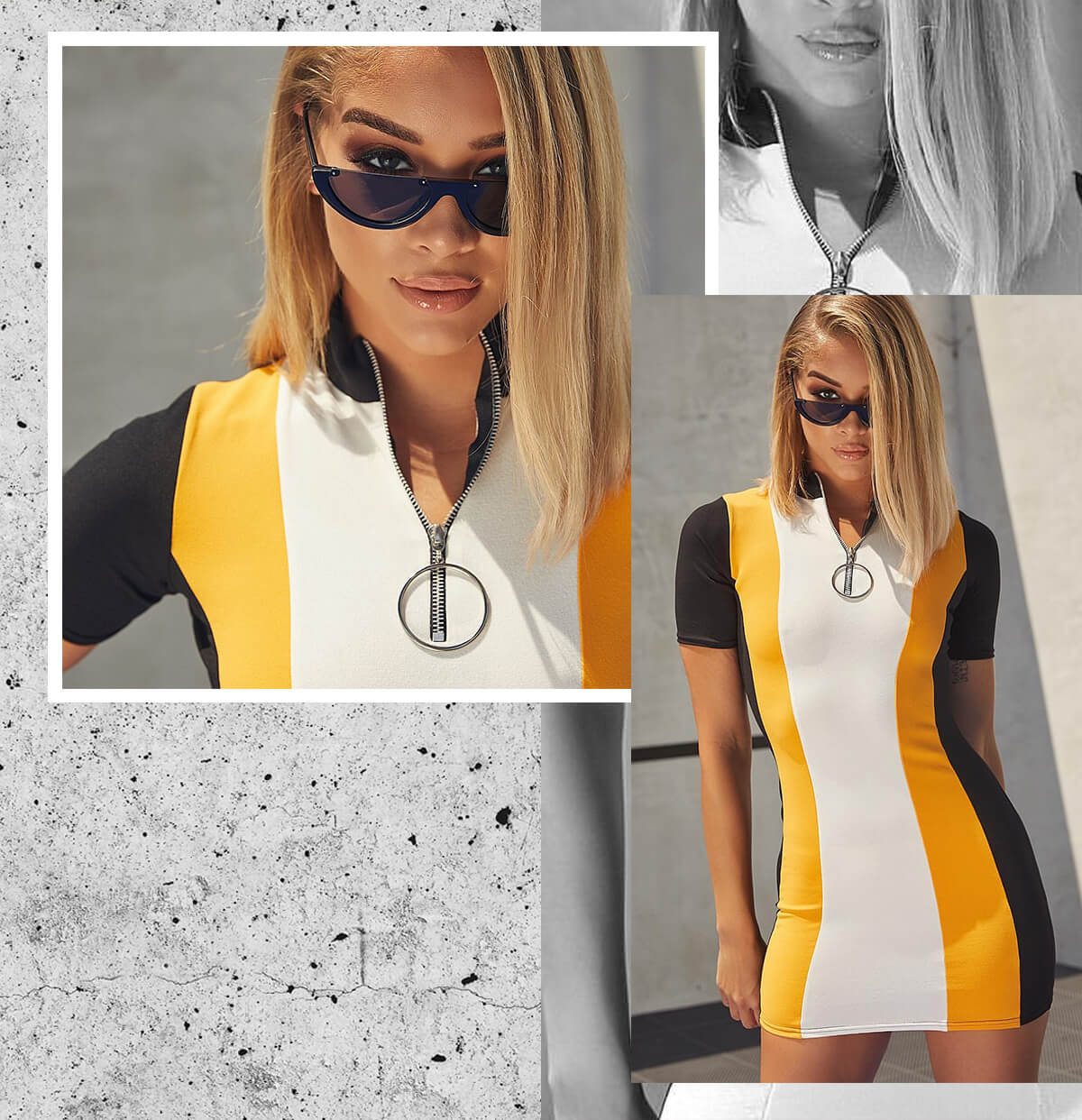 Jasmine Sanders Shoot 1 Yellow Motocross Dress Mobile