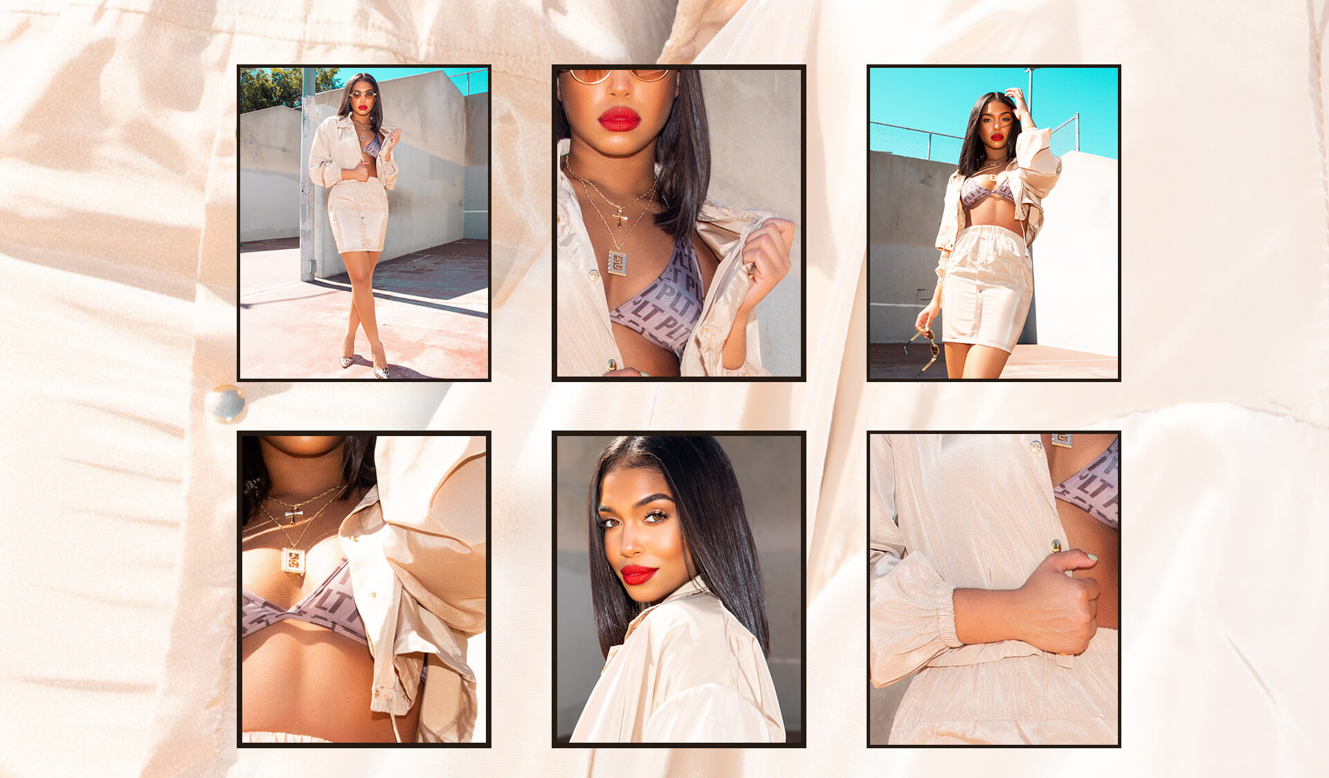Lori Harvey Shoot 4 Yellow Crop Top & Black Vinyl Trousers Desktop