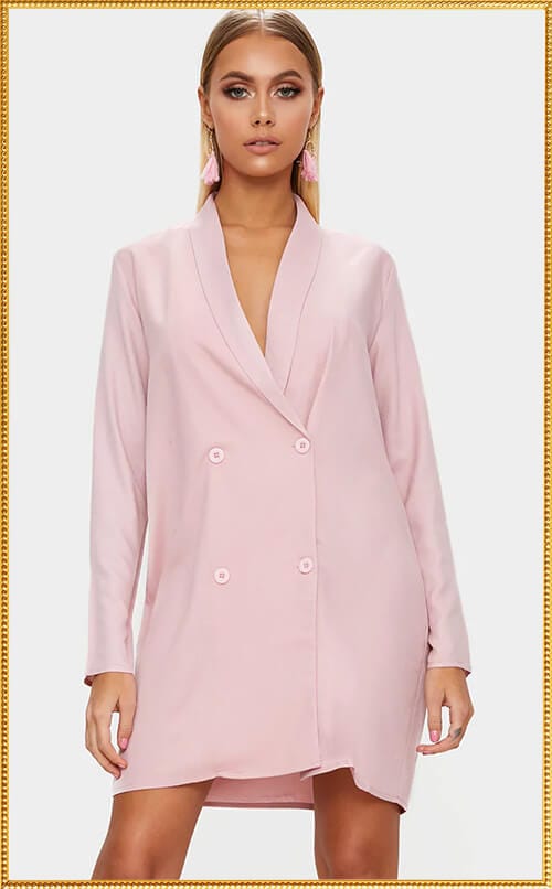 DUSTY PINK BLAZER SHIFT DRESS